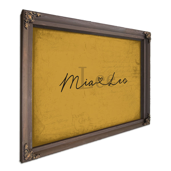 Custom Last Name Sign for Couples, Est. Wedding Date, Mustard & Black, image 7