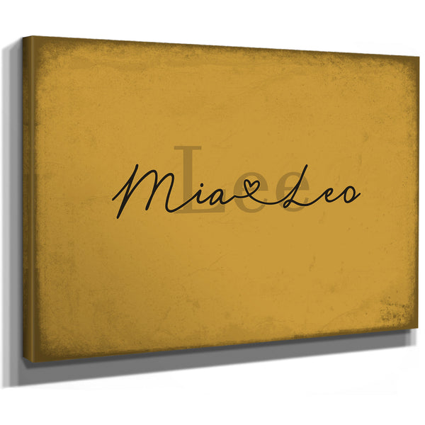 Custom Last Name Sign for Couples, Est. Wedding Date, Mustard & Black, image 8