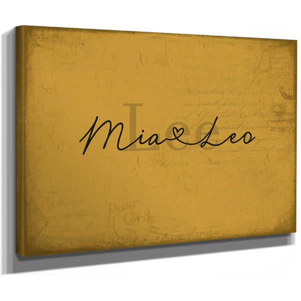 Custom Last Name Sign for Couples, Est. Wedding Date, Mustard & Black, image 8
