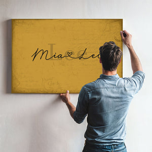 Custom Last Name Sign for Couples, Est. Wedding Date, Mustard & Black, image 9