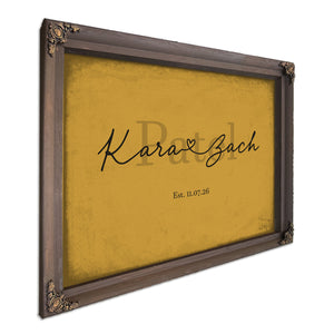 Personalized Anniversary Gift, Family Name Sign with First Names, Mustard & Black, image 7