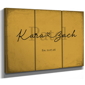 Personalized Anniversary Gift, Family Name Sign with First Names, Mustard & Black, image 14