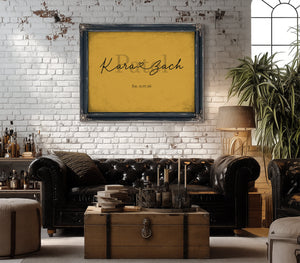 Personalized Anniversary Gift, Family Name Sign with First Names, Mustard & Black, image 18