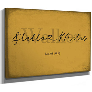 Mr & Mrs Last Name Sign, Personalized Wedding Gift, Mustard & Black, image 8