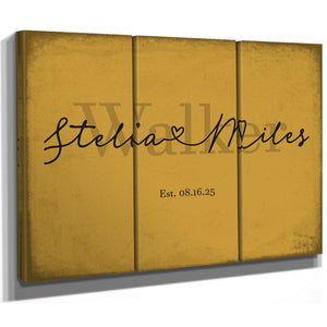 Mr & Mrs Last Name Sign, Personalized Wedding Gift, Mustard & Black, image 14