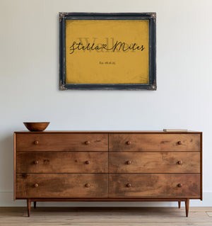 Mr & Mrs Last Name Sign, Personalized Wedding Gift, Mustard & Black, image 19