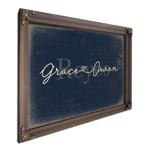 Mr & Mrs Last Name Sign, Personalized Wedding Gift, Navy & Brass, image 7