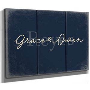 Mr & Mrs Last Name Sign, Personalized Wedding Gift, Navy & Brass, image 14