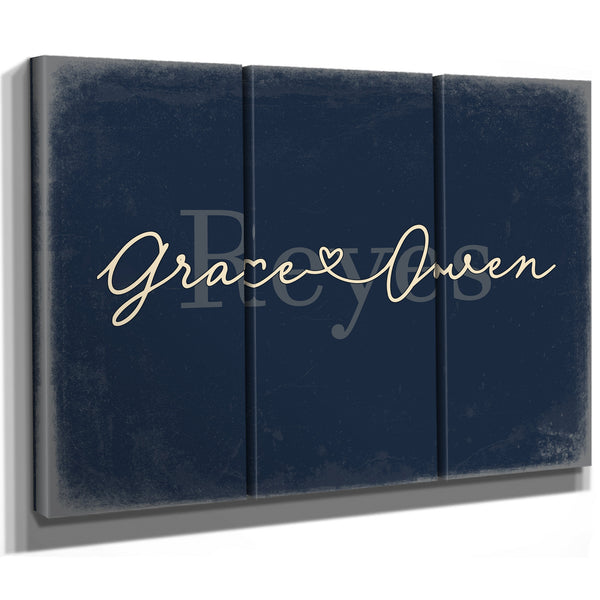 Mr & Mrs Last Name Sign, Personalized Wedding Gift, Navy & Brass, image 14