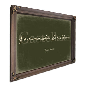 Personalized Wedding Sign, Last Name with Couple Names & Heart, Olive & Brick, image 7