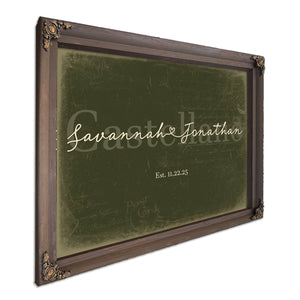 Personalized Wedding Sign, Last Name with Couple Names & Heart, Olive & Brick, image 7