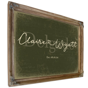 Custom Last Name Sign for Couples, Est. Wedding Date, Olive & Brick, image 6