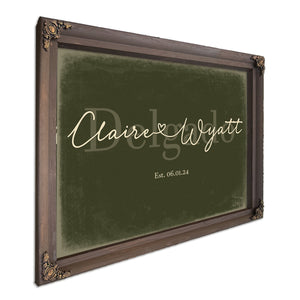 Custom Last Name Sign for Couples, Est. Wedding Date, Olive & Brick, image 7
