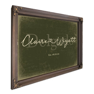 Custom Last Name Sign for Couples, Est. Wedding Date, Olive & Brick, image 7
