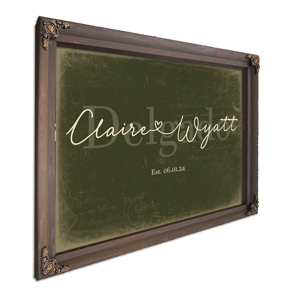 Custom Last Name Sign for Couples, Est. Wedding Date, Olive & Brick, image 7