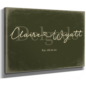 Custom Last Name Sign for Couples, Est. Wedding Date, Olive & Brick, image 8