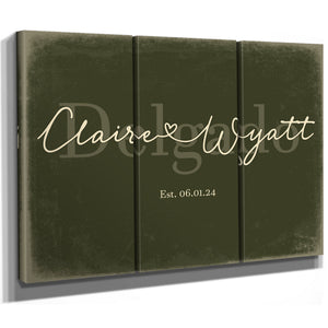 Custom Last Name Sign for Couples, Est. Wedding Date, Olive & Brick, image 14
