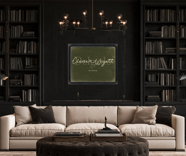 Custom Last Name Sign for Couples, Est. Wedding Date, Olive & Brick, image 16