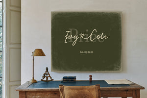 Personalized Anniversary Gift, Family Name Sign with First Names, Olive & Brick, image 2