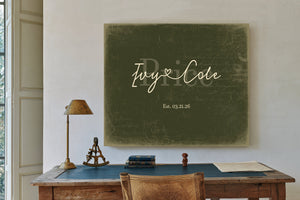 Personalized Anniversary Gift, Family Name Sign with First Names, Olive & Brick, image 2