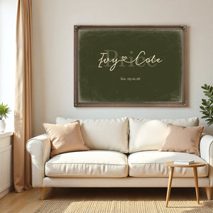 Personalized Anniversary Gift, Family Name Sign with First Names, Olive & Brick, image 5
