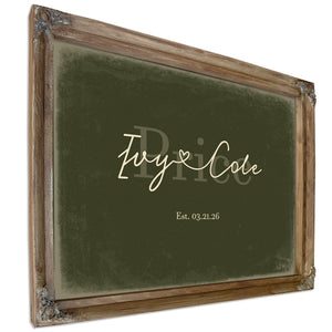 Personalized Anniversary Gift, Family Name Sign with First Names, Olive & Brick, image 6