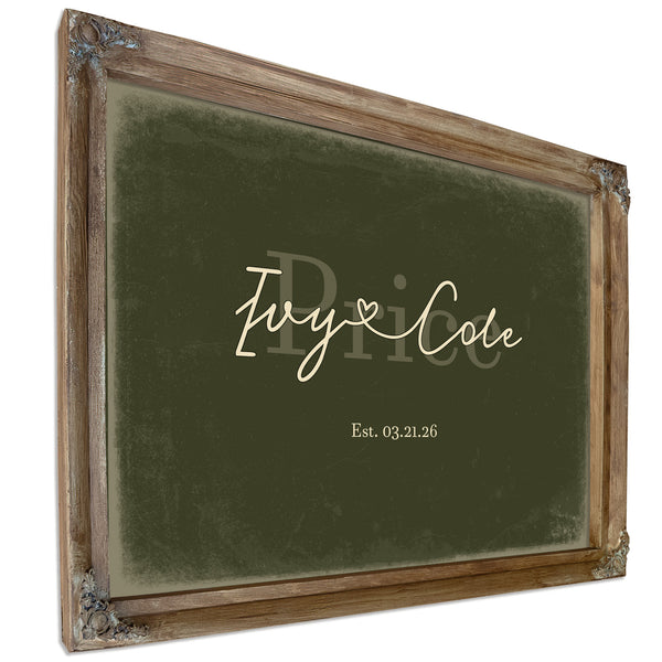 Personalized Anniversary Gift, Family Name Sign with First Names, Olive & Brick, image 6