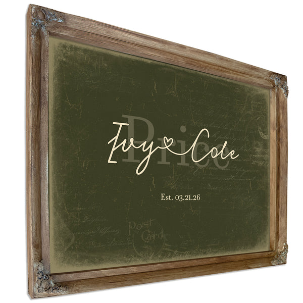 Personalized Anniversary Gift, Family Name Sign with First Names, Olive & Brick, image 6