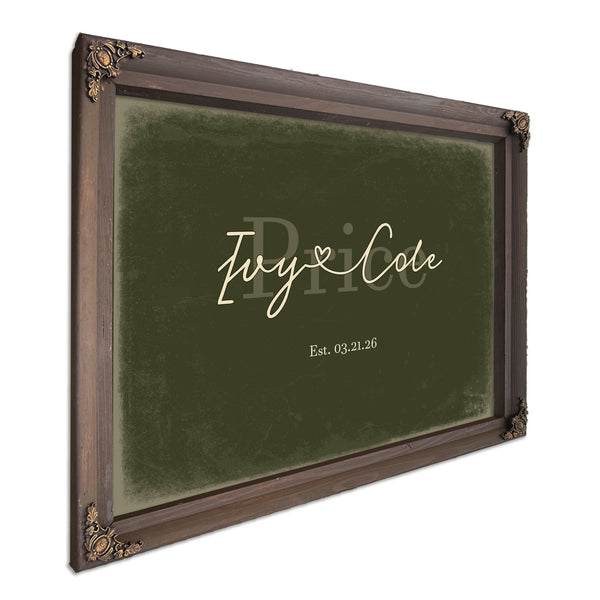 Personalized Anniversary Gift, Family Name Sign with First Names, Olive & Brick, image 7