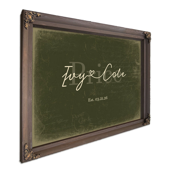 Personalized Anniversary Gift, Family Name Sign with First Names, Olive & Brick, image 7