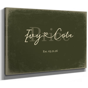 Personalized Anniversary Gift, Family Name Sign with First Names, Olive & Brick, image 8
