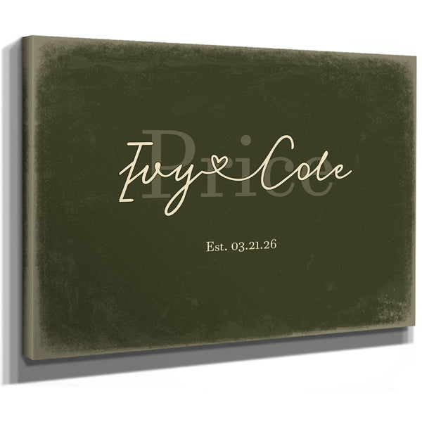Personalized Anniversary Gift, Family Name Sign with First Names, Olive & Brick, image 8