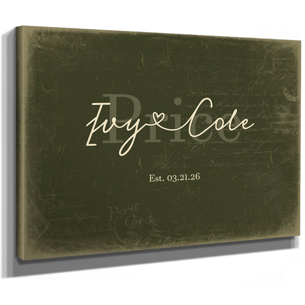 Personalized Anniversary Gift, Family Name Sign with First Names, Olive & Brick, image 8