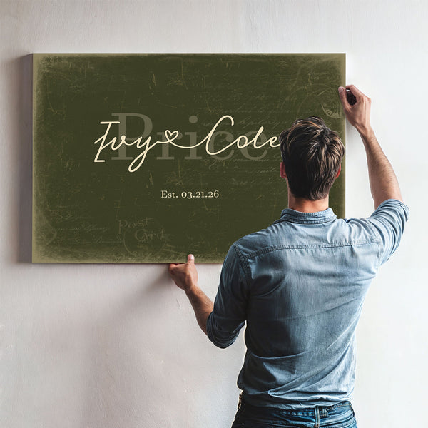 Personalized Anniversary Gift, Family Name Sign with First Names, Olive & Brick, image 9