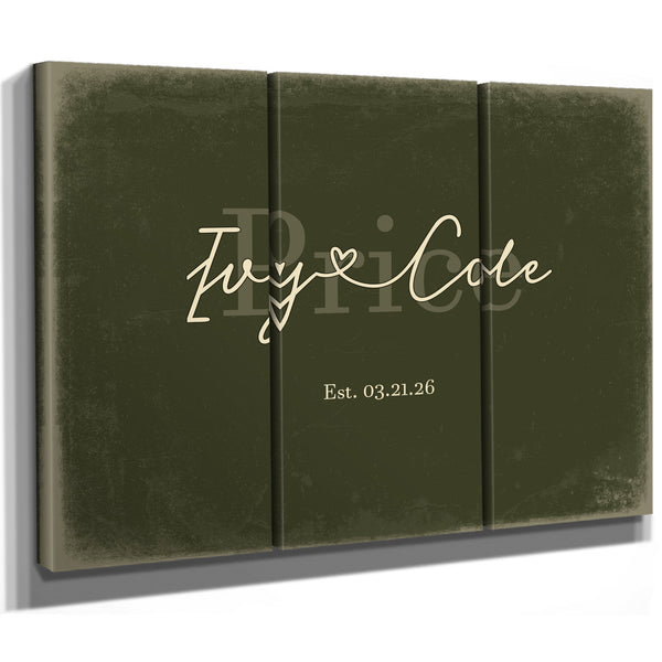 Personalized Anniversary Gift, Family Name Sign with First Names, Olive & Brick, image 14