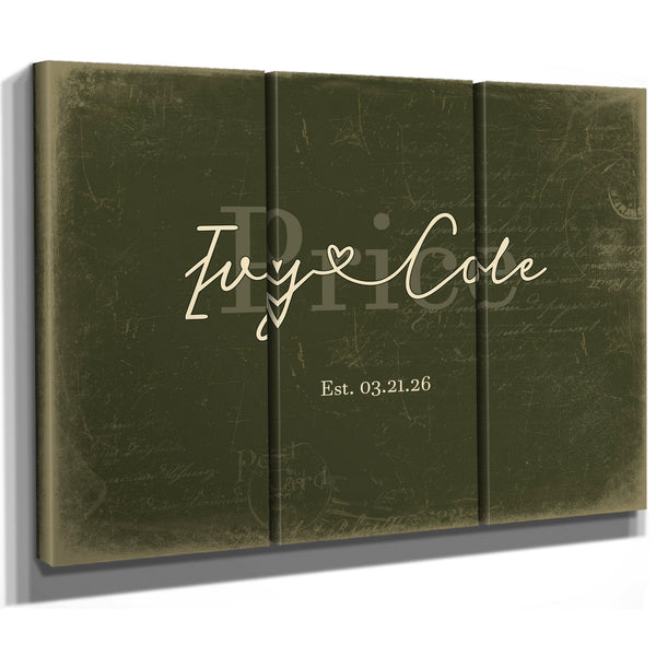 Personalized Anniversary Gift, Family Name Sign with First Names, Olive & Brick, image 14