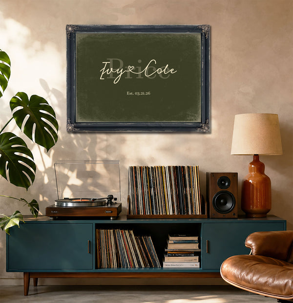Personalized Anniversary Gift, Family Name Sign with First Names, Olive & Brick, image 20