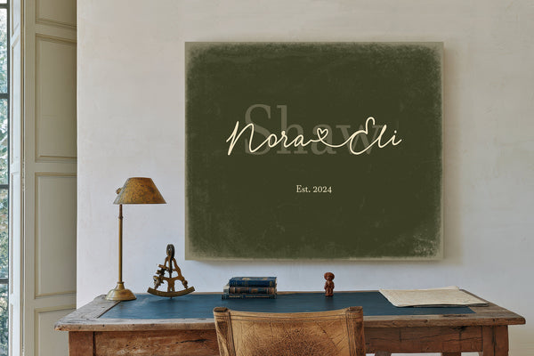 Mr & Mrs Last Name Sign, Personalized Wedding Gift, Olive & Brick, image 2