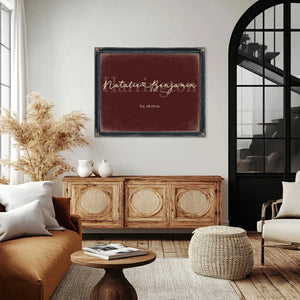 Personalized Anniversary Gift, Family Name Sign with First Names, Oxblood & Gold, image 4