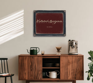 Personalized Anniversary Gift, Family Name Sign with First Names, Oxblood & Gold, image 15