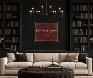 Personalized Anniversary Gift, Family Name Sign with First Names, Oxblood & Gold, image 16