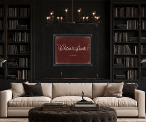 Mr & Mrs Last Name Sign, Personalized Wedding Gift, Oxblood & Gold, image 16
