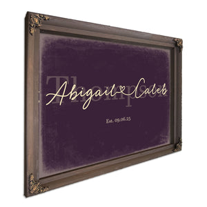 Personalized Anniversary Gift, Family Name Sign with First Names, Plum & Mustard, image 7