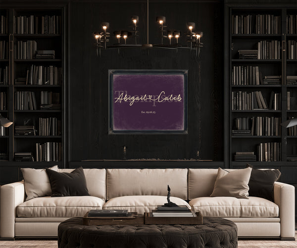 Personalized Anniversary Gift, Family Name Sign with First Names, Plum & Mustard, image 16