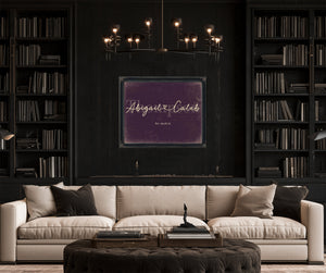 Personalized Anniversary Gift, Family Name Sign with First Names, Plum & Mustard, image 16