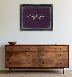 Mr & Mrs Last Name Sign, Personalized Wedding Gift, Plum & Mustard, image 19