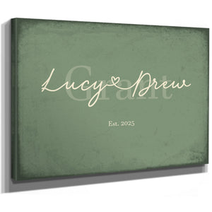 Custom Last Name Sign for Couples, Est. Wedding Date, Sage & Forest, image 8