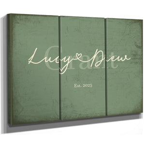 Custom Last Name Sign for Couples, Est. Wedding Date, Sage & Forest, image 14