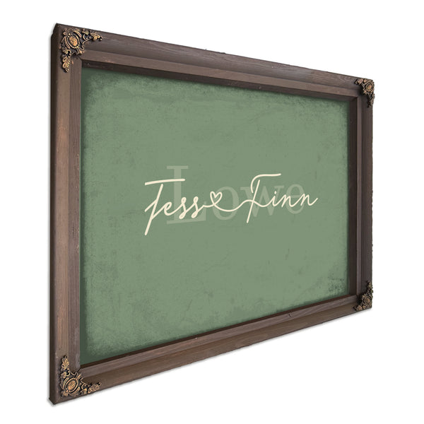 Personalized Anniversary Gift, Family Name Sign with First Names, Sage & Forest, image 7