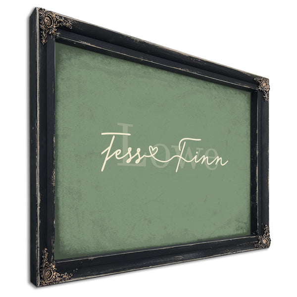 Personalized Anniversary Gift, Family Name Sign with First Names, Sage & Forest, image 1